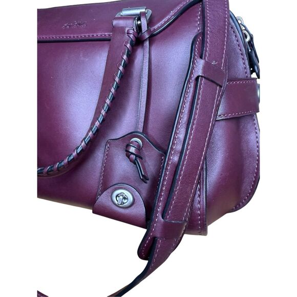 Coach Ace Satchel Bag Crossbody Purse Burgundy Glovetanned Leather Limited Ed - Picture 3 of 11
